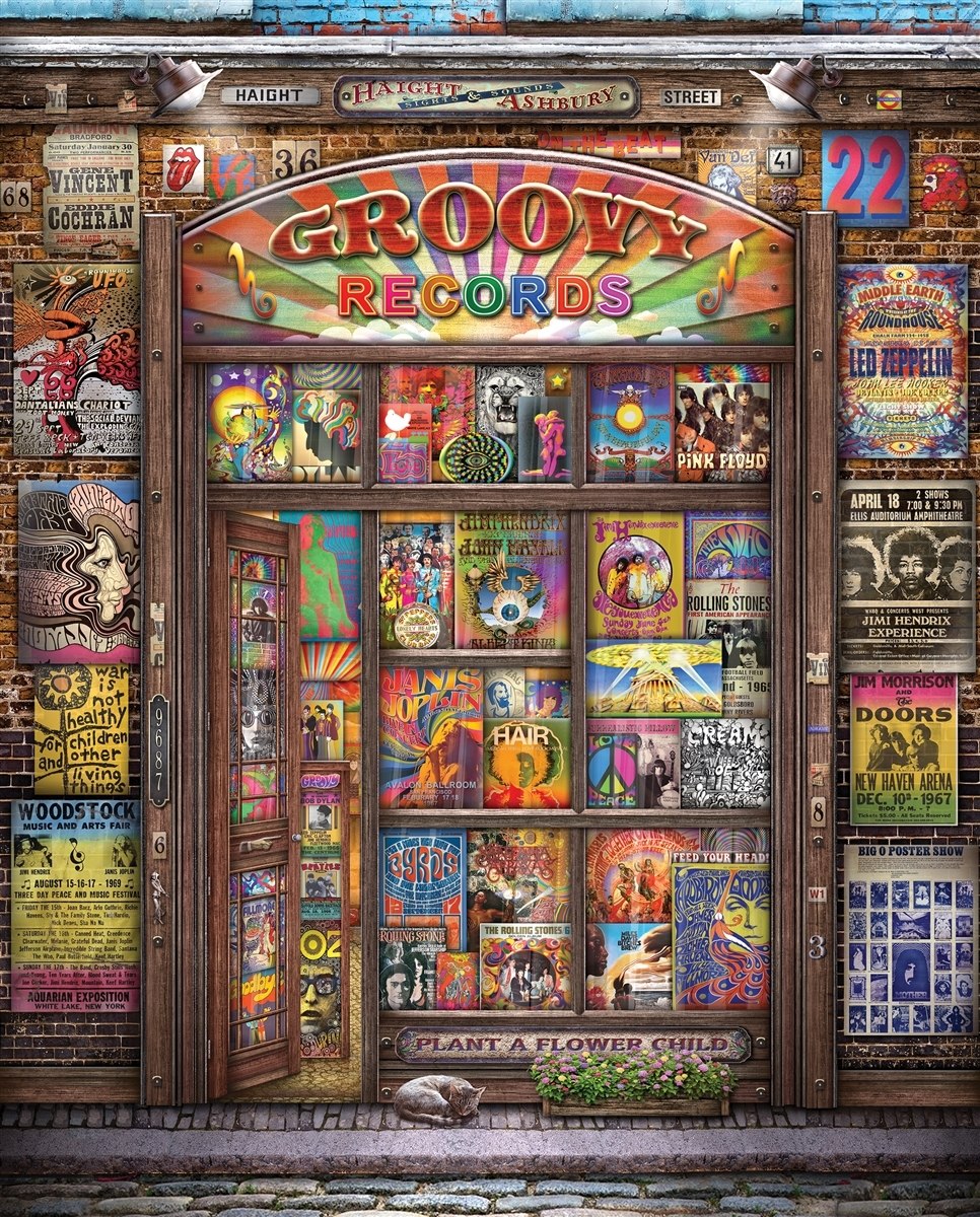 Groovy Records - 1000pc Jigsaw Puzzle By Springbok  			  					NEW