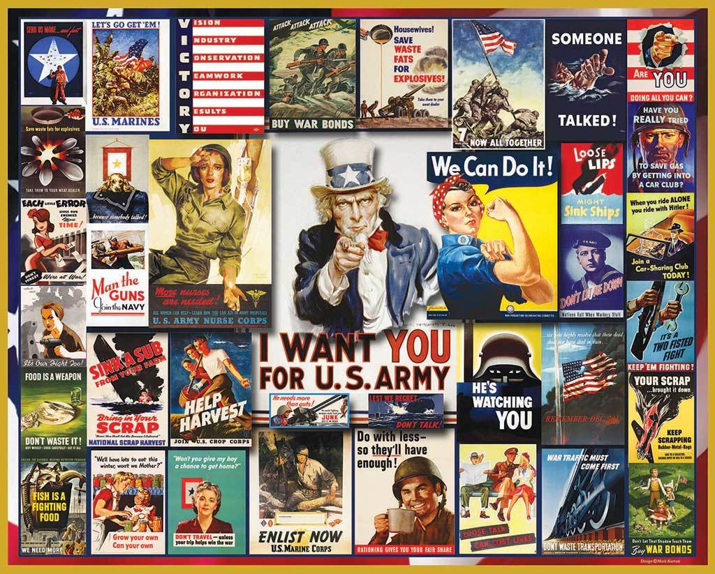 WWII Posters - 1000pc Jigsaw Puzzle By White Mountain