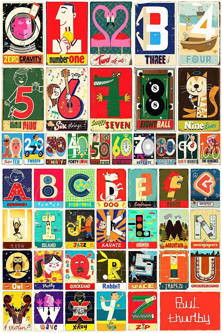 Alphabet/Numbers Double Sided - 750pc Jigsaw Puzzle by New York Puzzle Co.