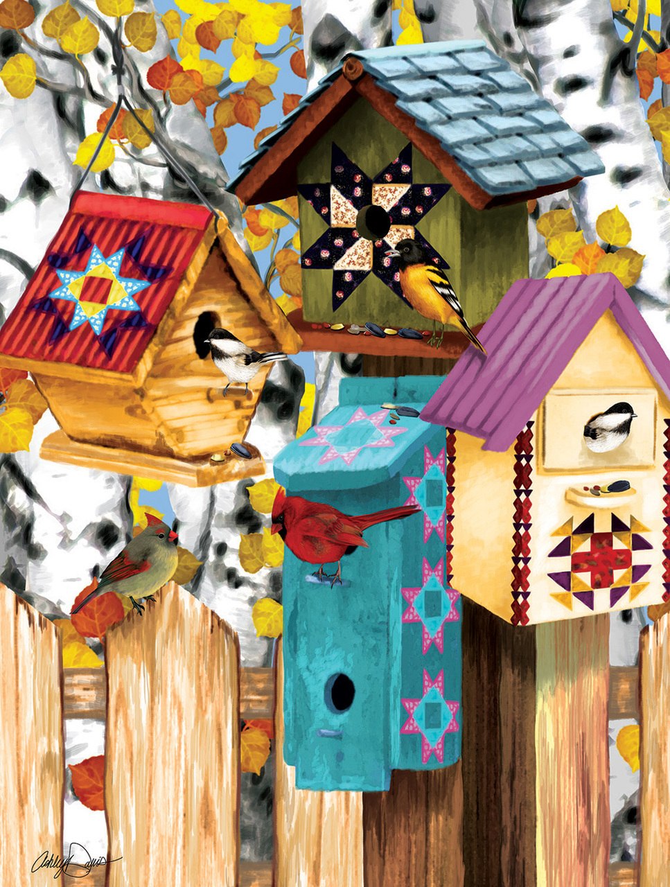 Fall Birdhouses - 1000pc Jigsaw Puzzle by SunsOut