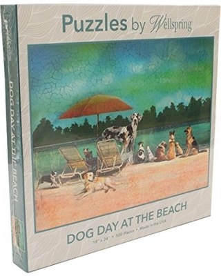 Dog Day at the Beach - 500pc Jigsaw Puzzle by Wellspring  			  					NEW - image 1