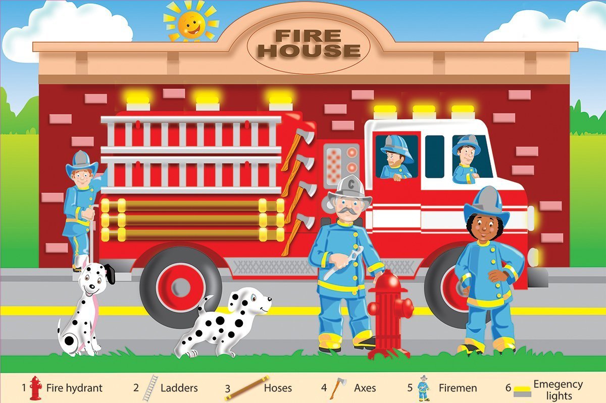 Fire Fighters - 24pc Floor Jigsaw Puzzle By White Mountain  			  					NEW