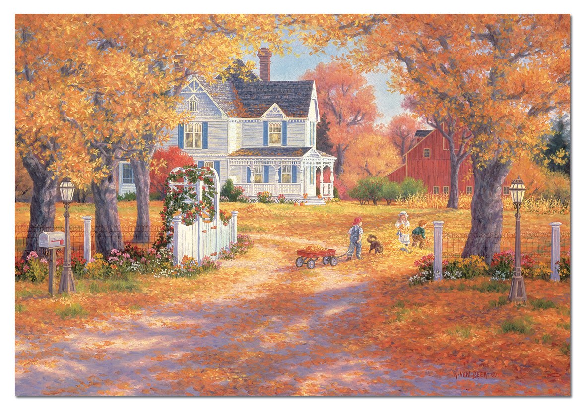 Autumn Leaves And Laughter - 1500pc Jigsaw Puzzle by Educa