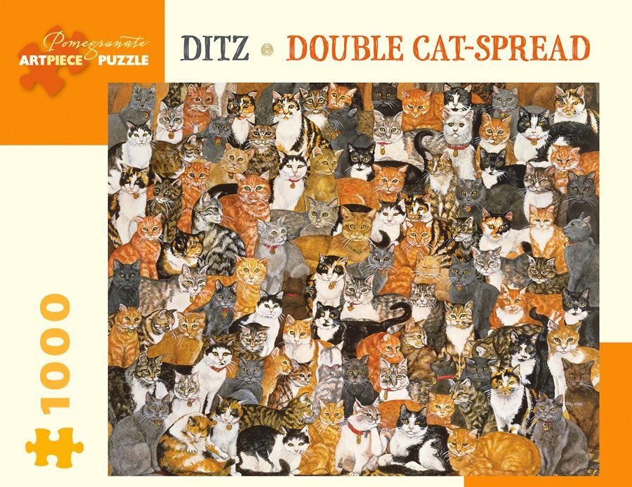 Ditz: Double Cat-spread - 1000pc Jigsaw Puzzle by Pomegranate  			  					NEW - image 1
