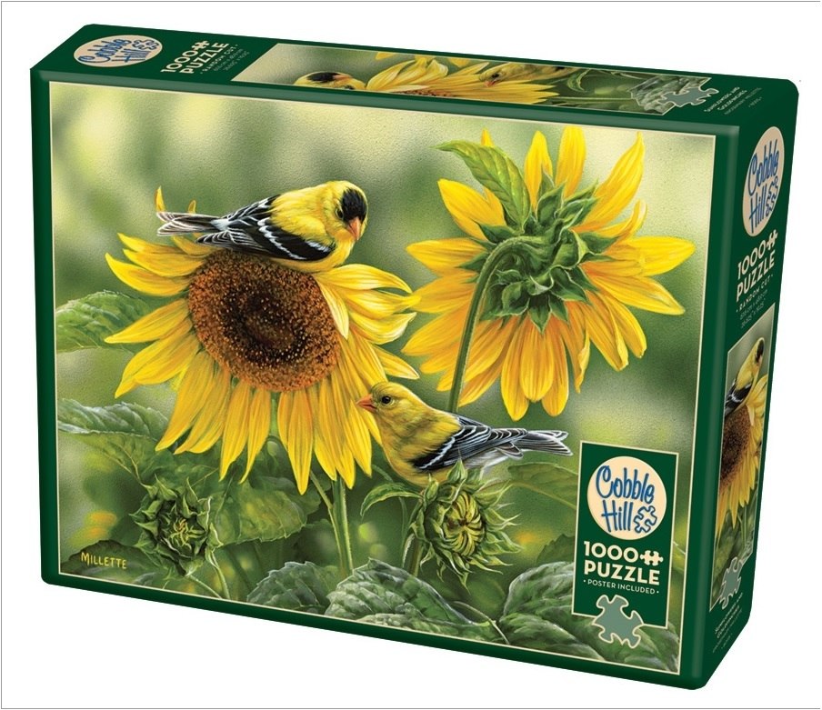 Sunflowers and Goldfinches - 1000pc Jigsaw Puzzle by Cobble Hill  			  					NEW - image 1