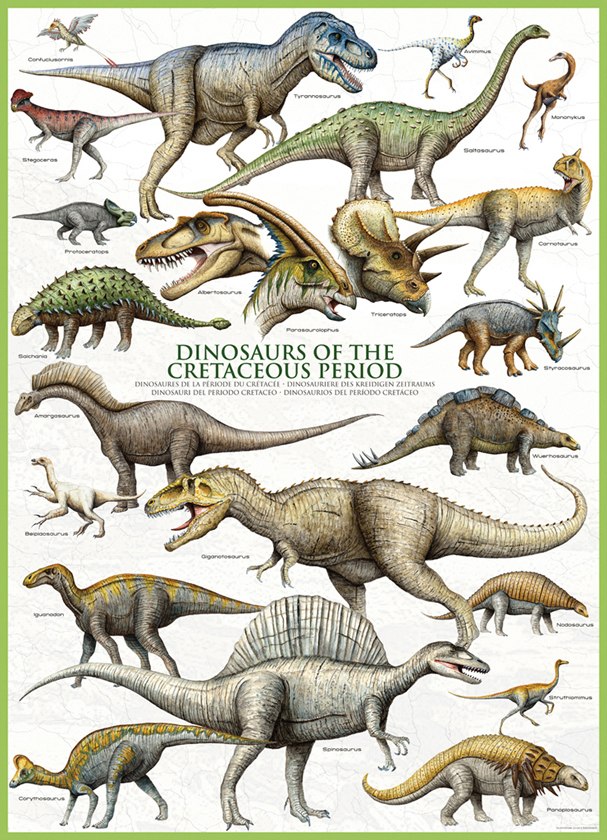 Dinosaurs Cretaceous - 1000pc Jigsaw Puzzle by Eurographics