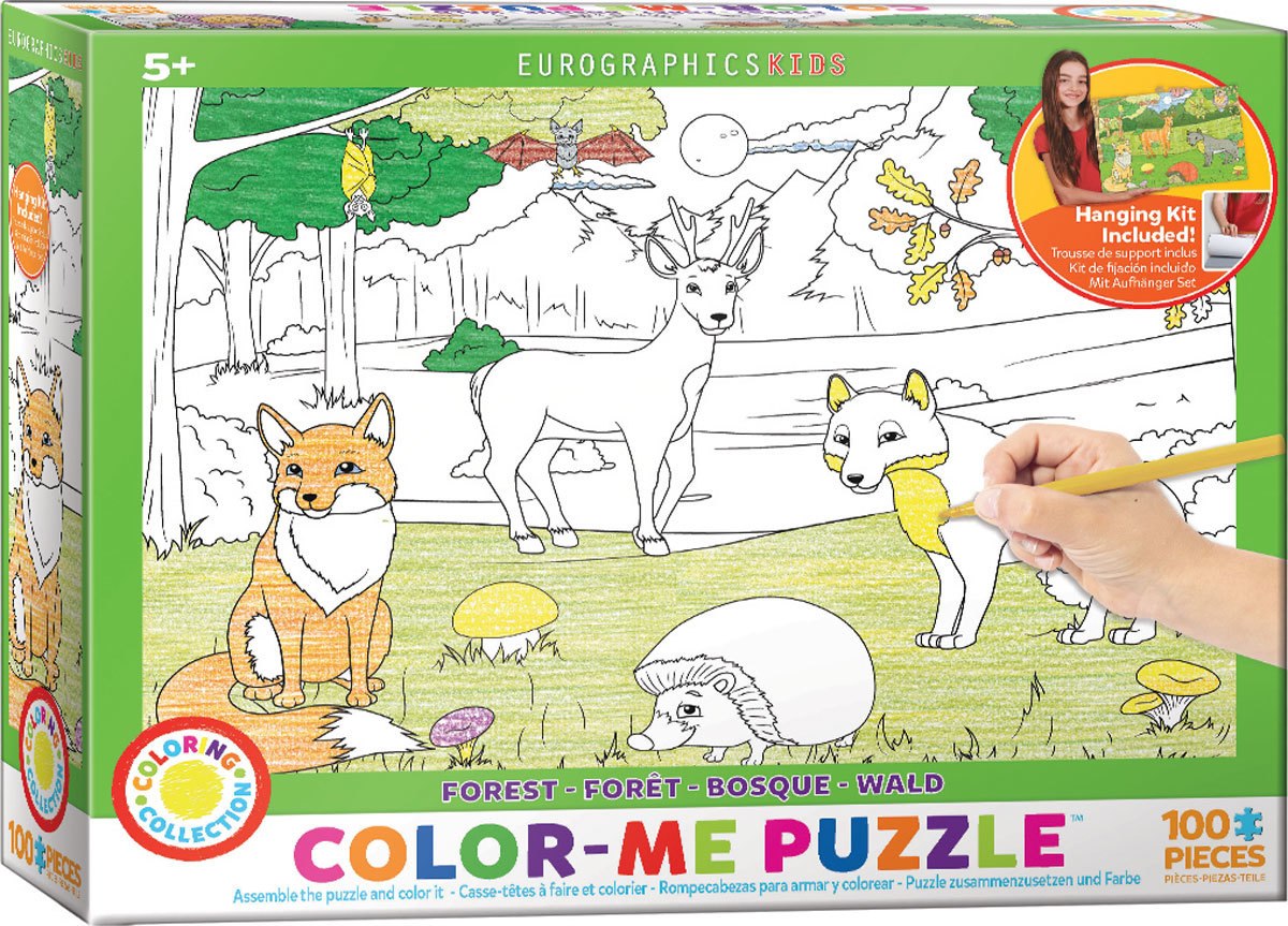 Color Me Puzzle: Forest - 100pc Color Yourself Jigsaw Puzzle by Eurographics