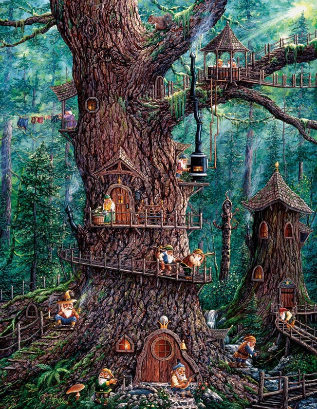 Forest Gnomes - 1000pc Large Format Jigsaw Puzzle by Sunsout