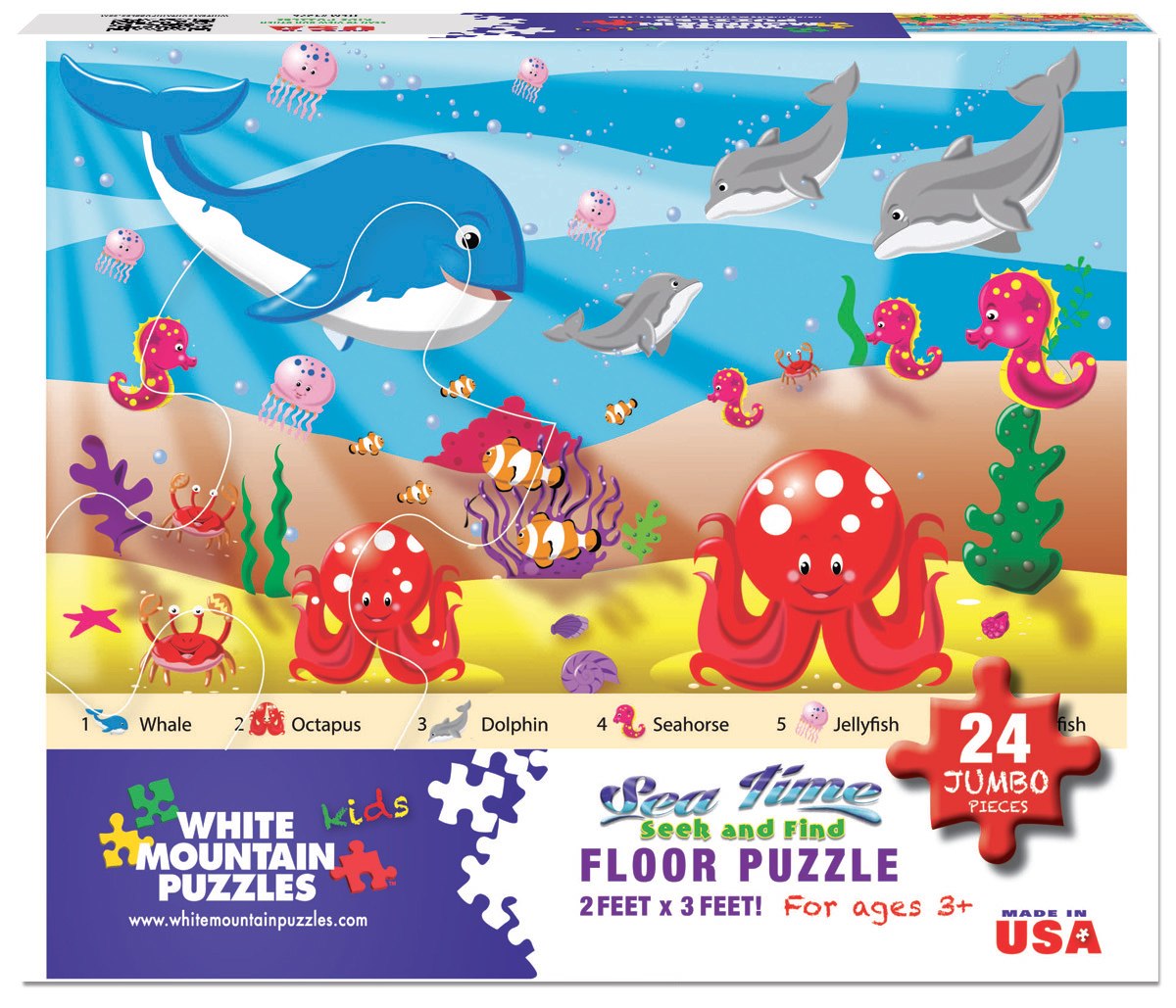 Sea Time - 24pc Floor Jigsaw Puzzle By White Mountain  			  					NEW - image 1