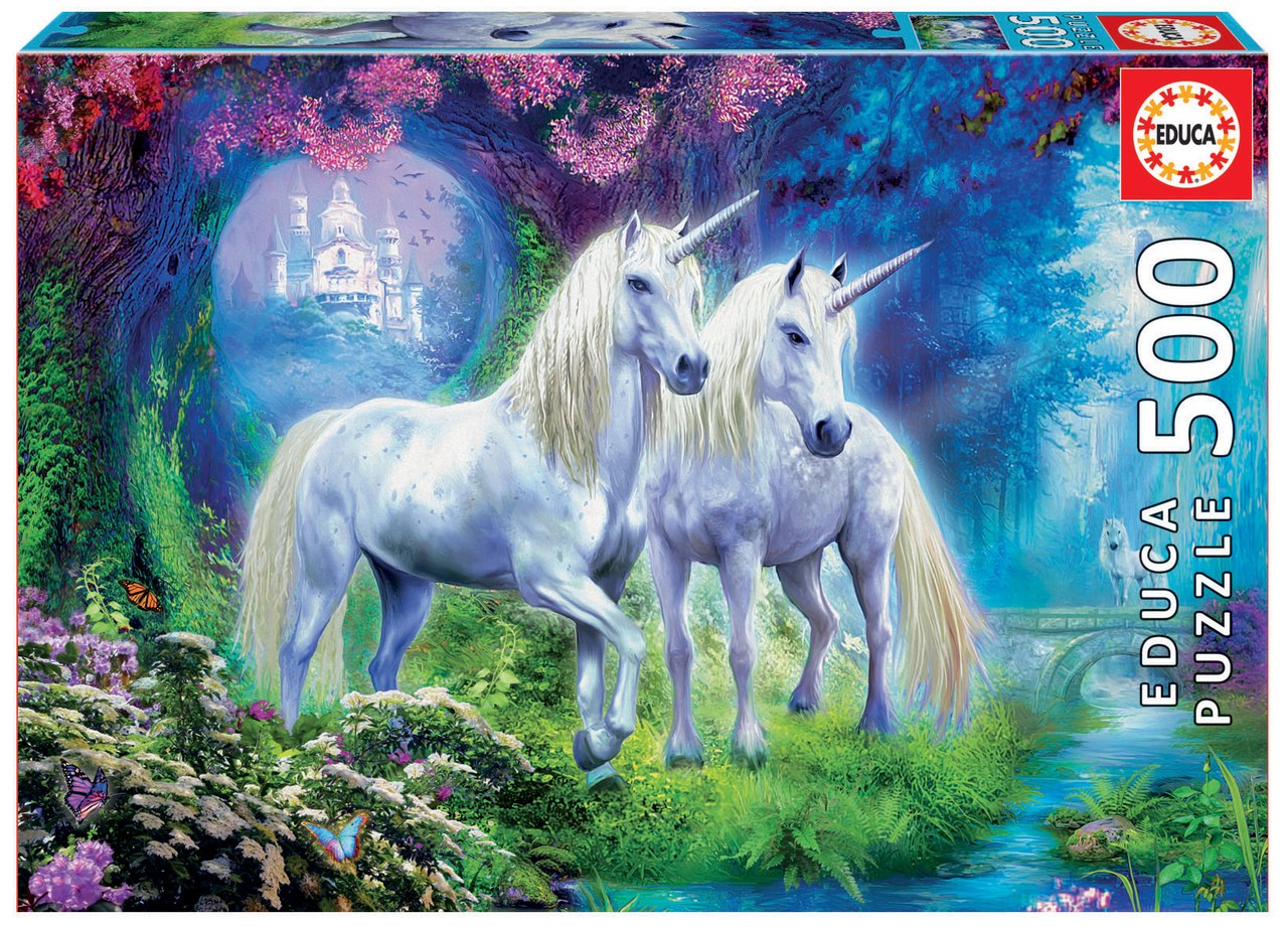 Unicorns in the Forest - 500pc Jigsaw Puzzle by Educa  			  					NEW - image 1