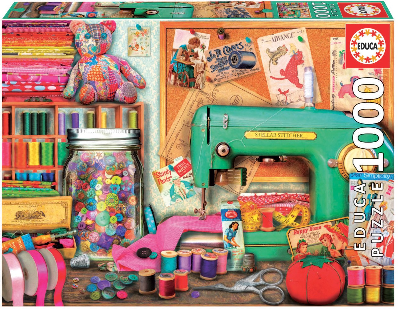 Sewing Corner - 1000pc Jigsaw Puzzle by Educa  			  					NEW - image 1