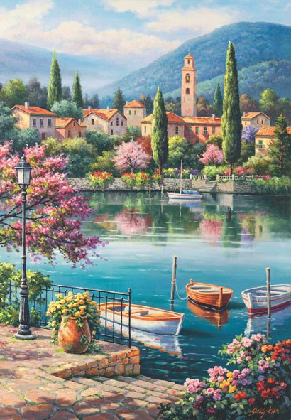 Village Lake Afternoon - 500pc Jigsaw Puzzle by Anatolian  			  					NEW