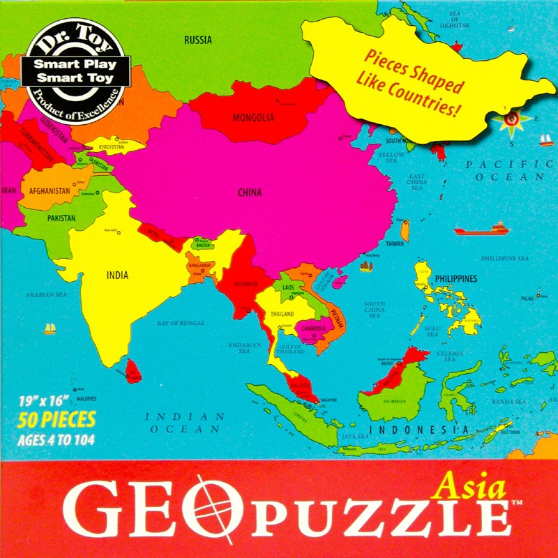 Asia - 50pc Geographical Puzzle by GEO Puzzle