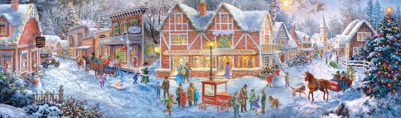 Christmas Village - 750pc Panoramic Jigsaw Puzzle By Buffalo Games - image main