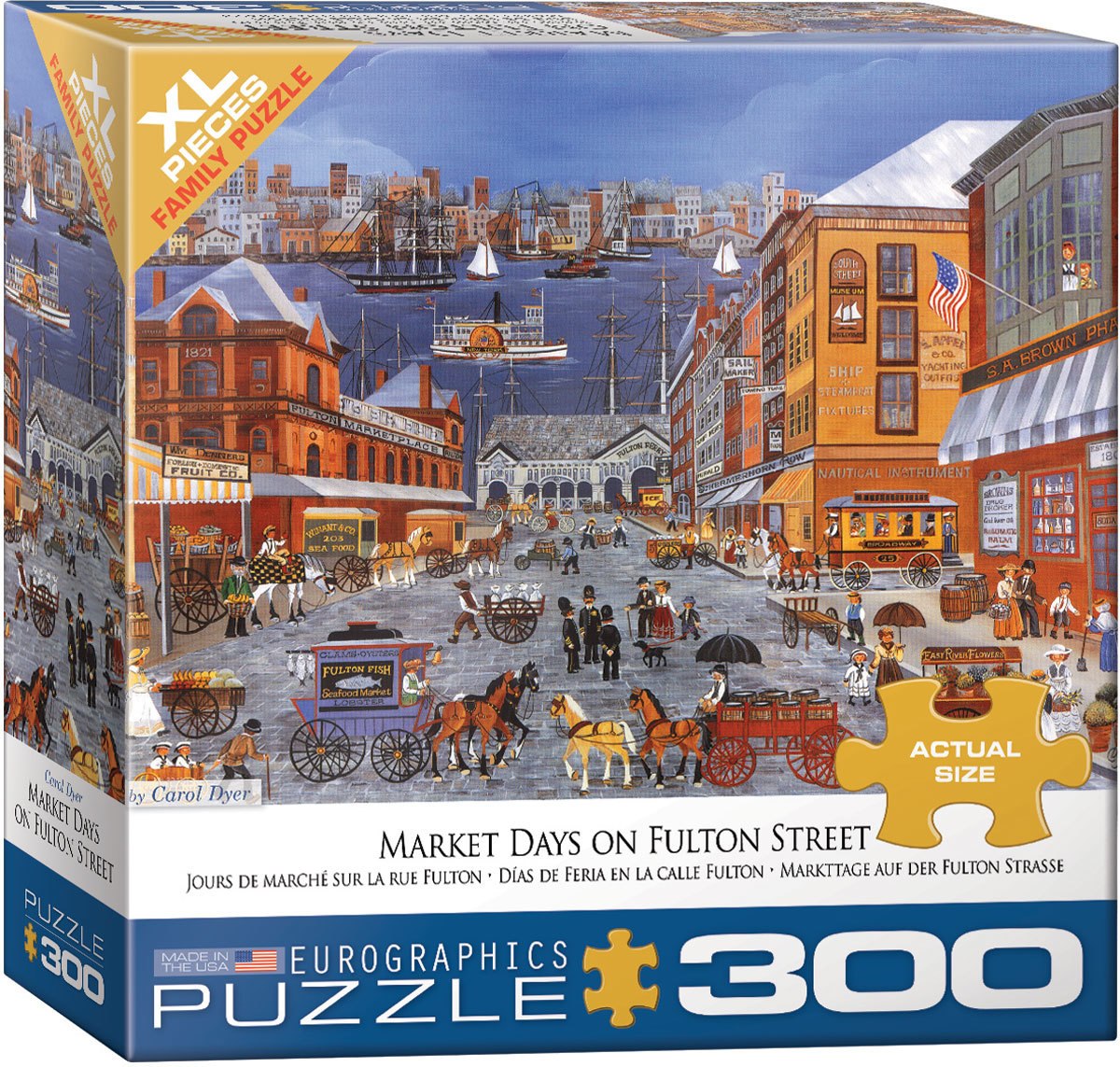 Dyer: Market Days on Fulton St. - 300pc Jigsaw Puzzle by Eurographics  			  					NEW - image 1