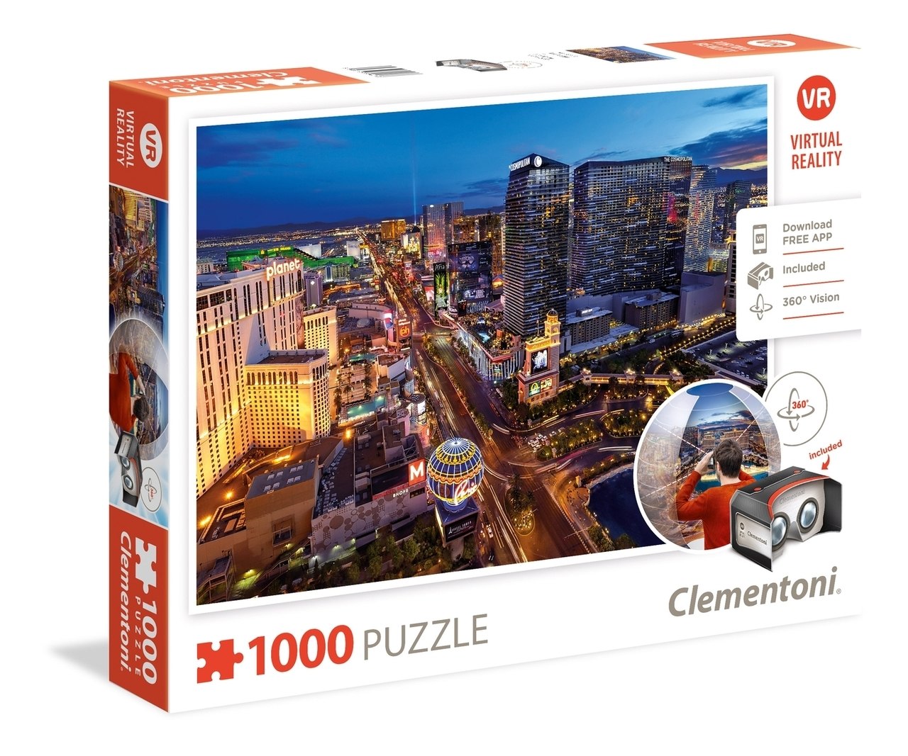 VR Puzzle Las Vegas - 1000pc Jigsaw Puzzle by Clementoni  			  					NEW - image 1