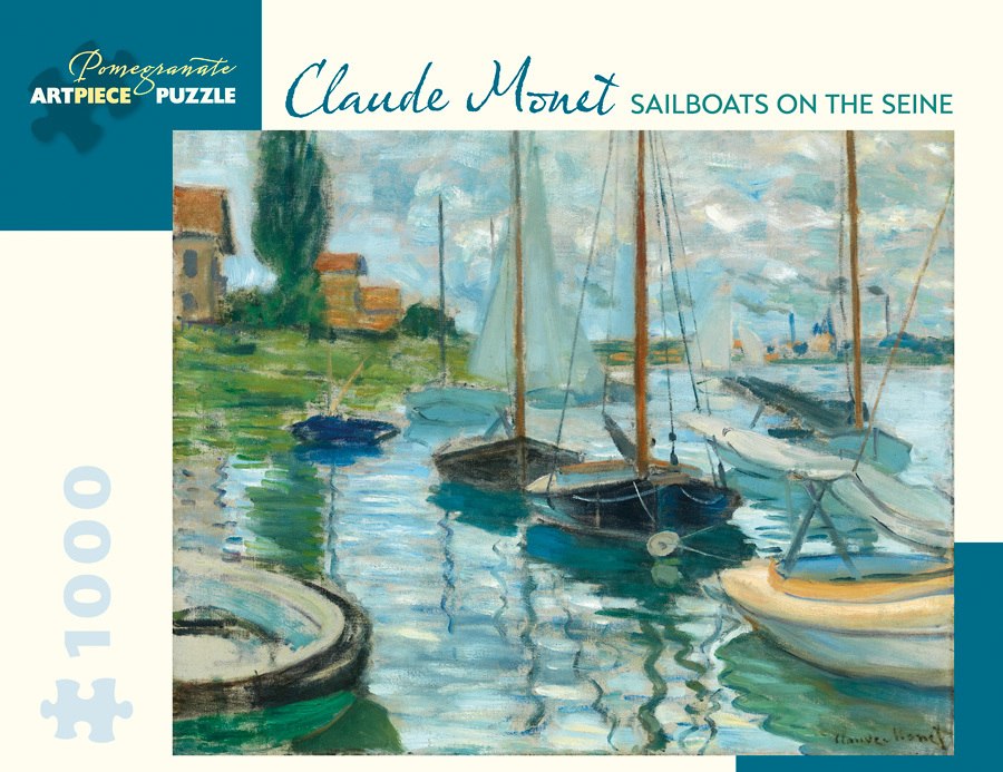 Monet: Sailboats on the Seine - 1000pc Jigsaw Puzzle by Pomegranate  			  					NEW - image main