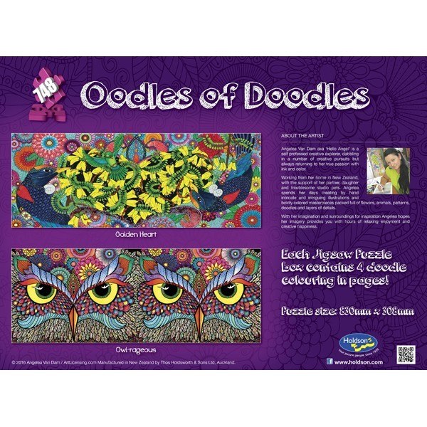 Oodles of Doodles: Golden Heart - 748pc Jigsaw Puzzle by Holdson  			  					NEW - image 2