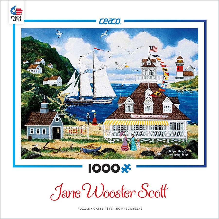 Jane Wooster Scott: Ships Ahoy - 1000pc Jigsaw Puzzle by Ceaco - image 1