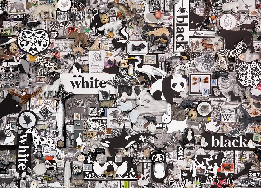 Rainbow Project: Black and White Animals - 1000pc Jigsaw Puzzle by Cobble Hill  			  					NEW - image 2