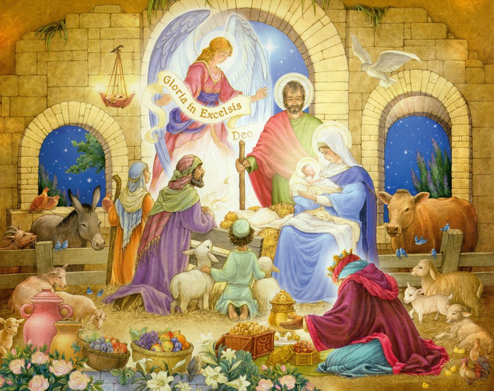 Glorious Nativity - 1000pc Jigsaw Puzzle By Vermont Christmas Company