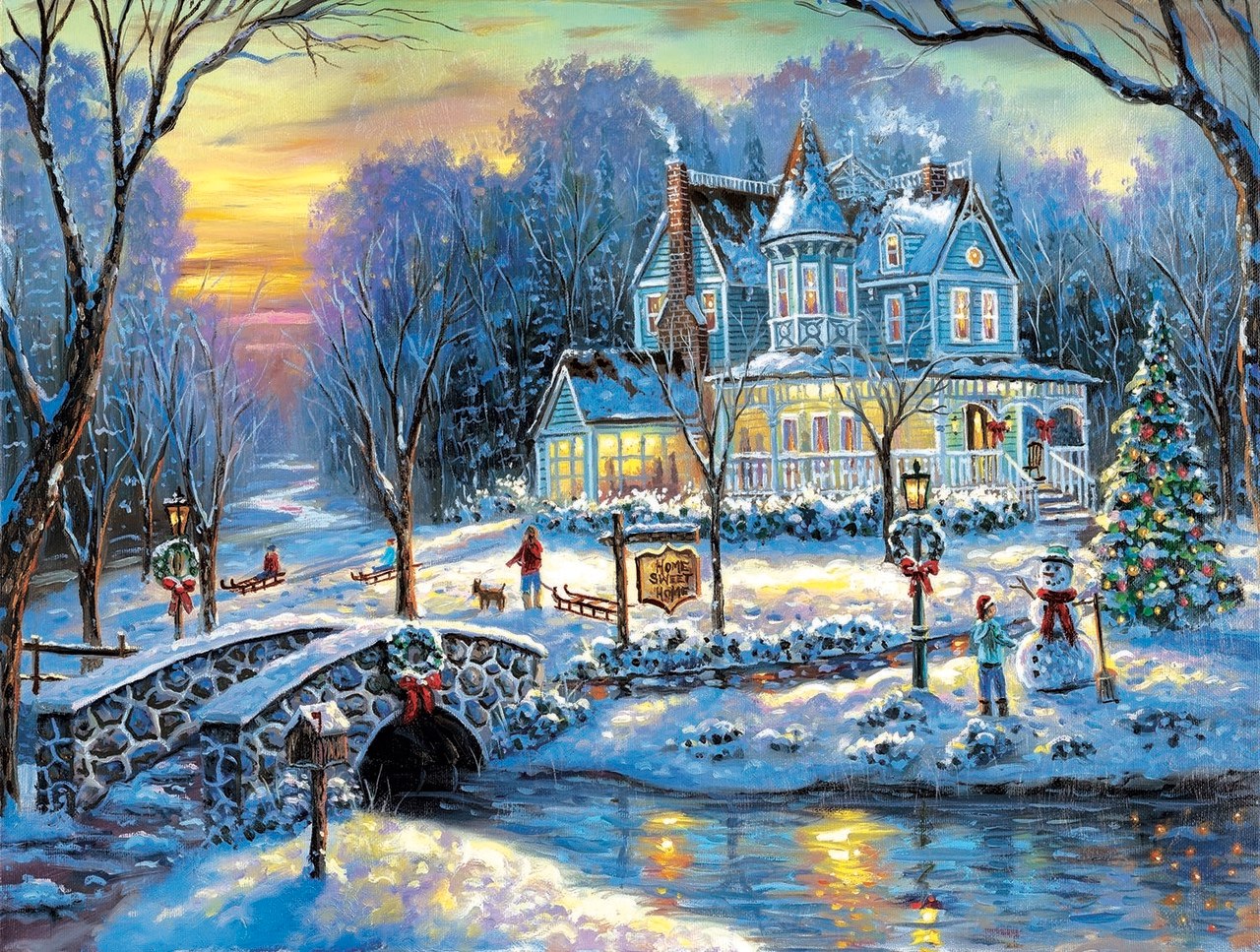 A White Christmas - 1000pc Jigsaw Puzzle by Sunsout  			  					NEW - image 1