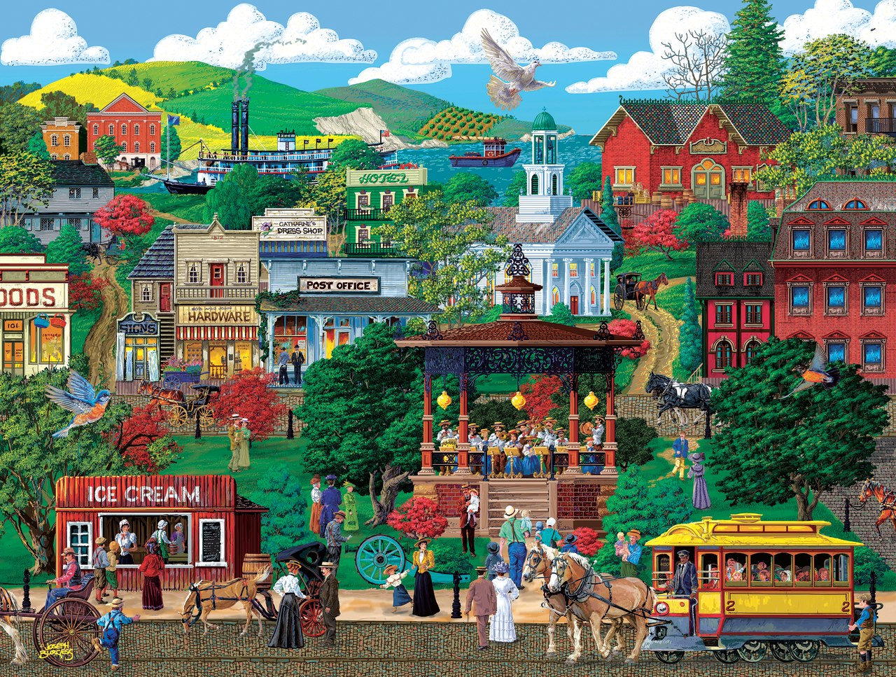 Town Square Festival - 300pc Jigsaw Puzzle By Sunsout  			  					NEW