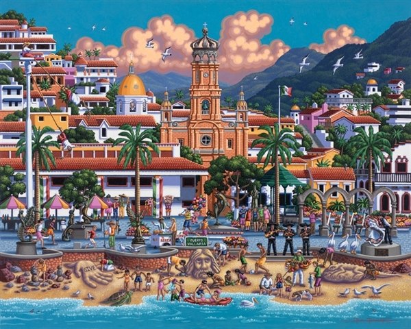 Puerto Vallarta - 500pc Jigsaw Puzzle by Dowdle