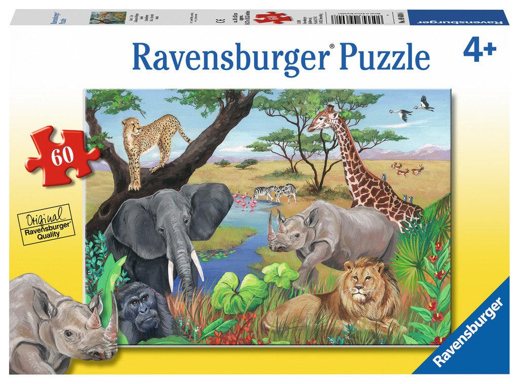 Safari Animals - 60pc Jigsaw Puzzle By Ravensburger  			  					NEW - image 1