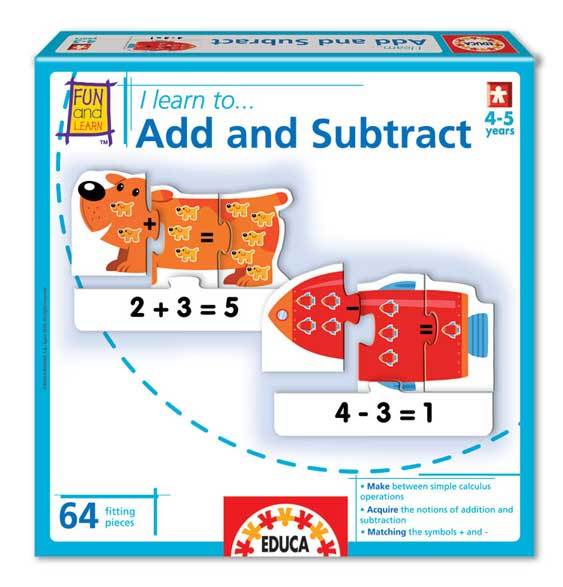 I Learn: To Add and Subtract - 64pc Educational Jigsaw Puzzle by EDUCA