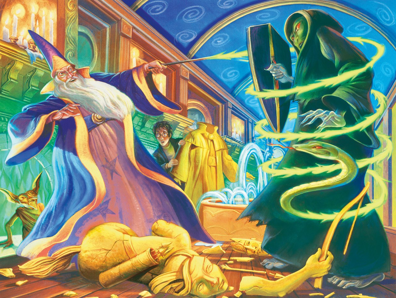 Harry Potter: Dueling Wizards - 750pc Jigsaw Puzzle by New York Puzzle Company