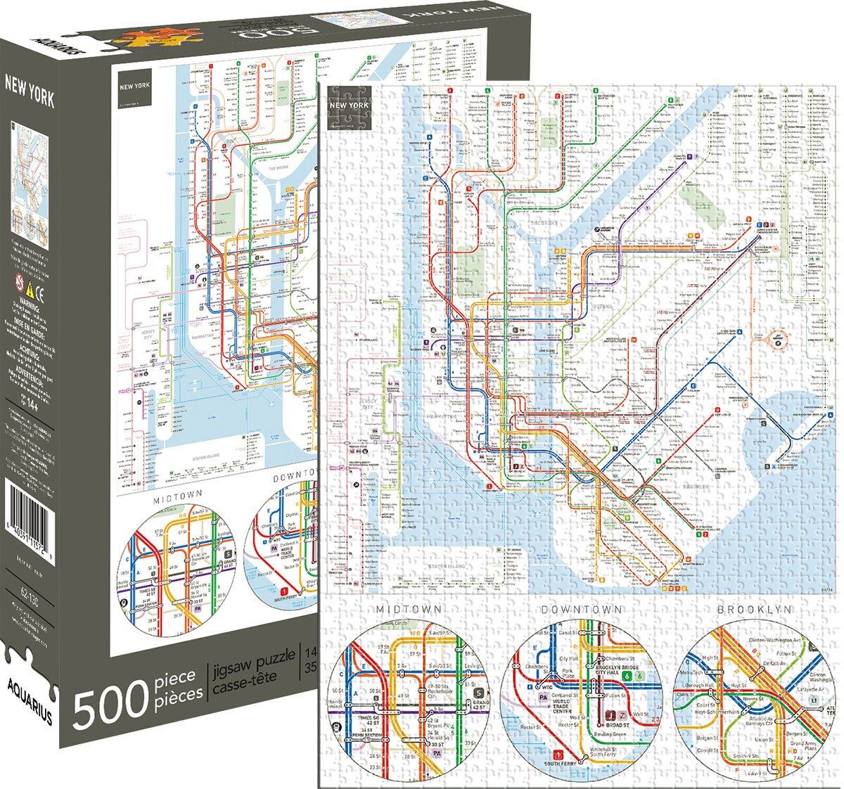 New York Subway - 500pc Jigsaw Puzzle by Aquarius  			  					NEW - image 2