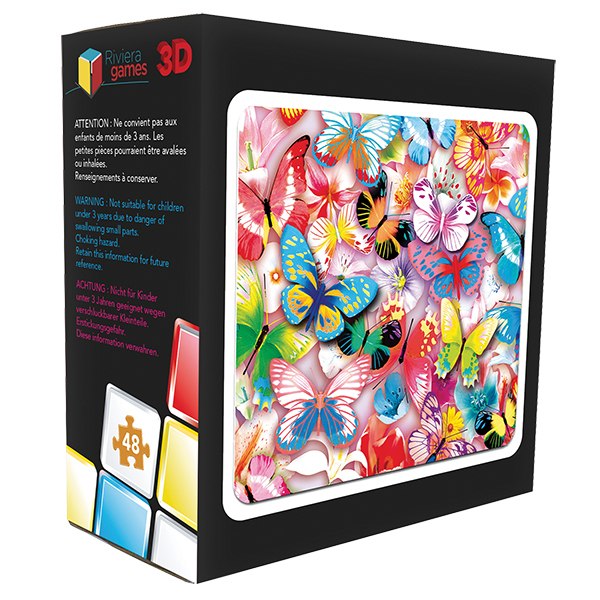 3D Puzzle: Butterflies - 48pc Lenticular Jigsaw Puzzle  			  					NEW - image 1