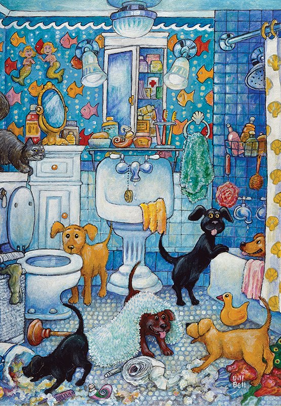 More Bathroom Pups - 260pc Jigsaw Puzzle by Anatolian