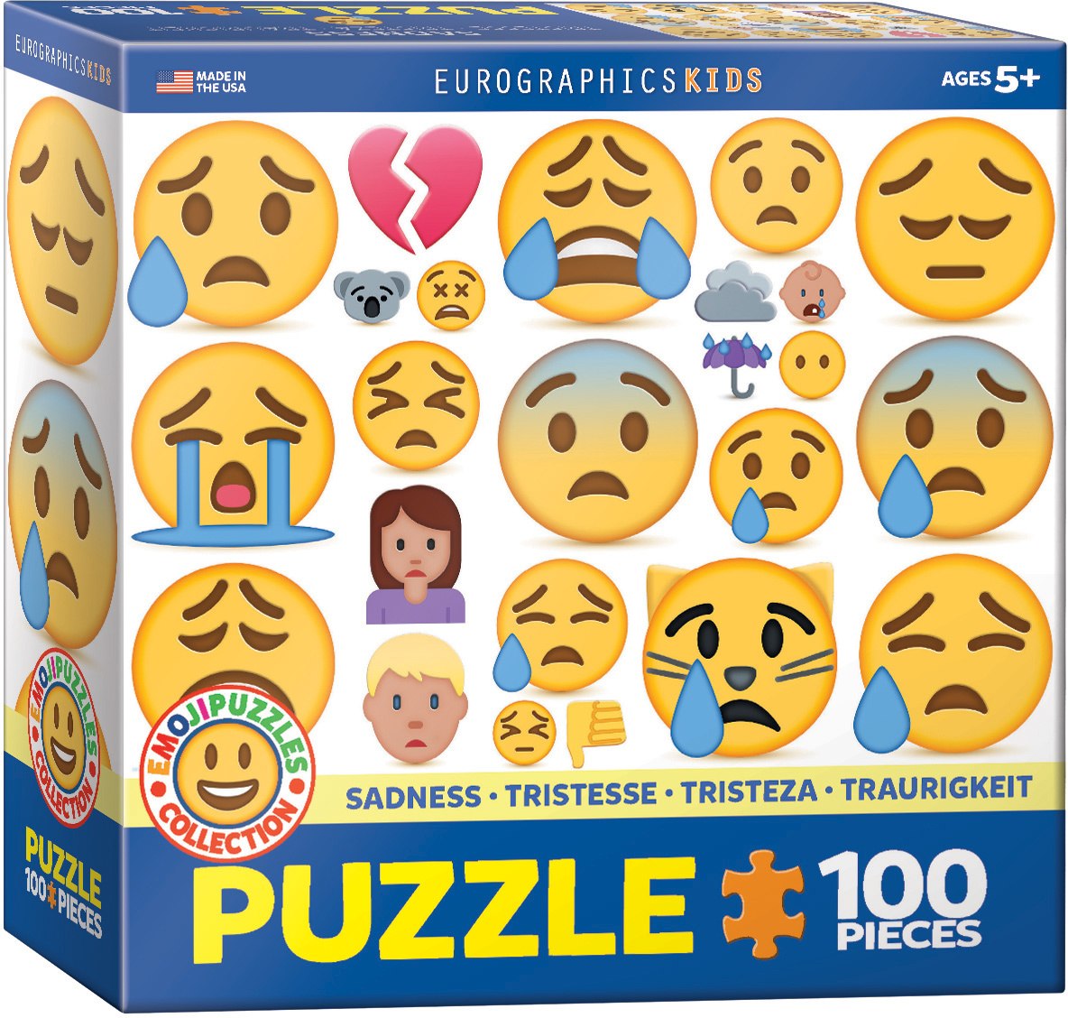 Emojipuzzle, Sadness - 100pc Jigsaw Puzzle by Eurographics