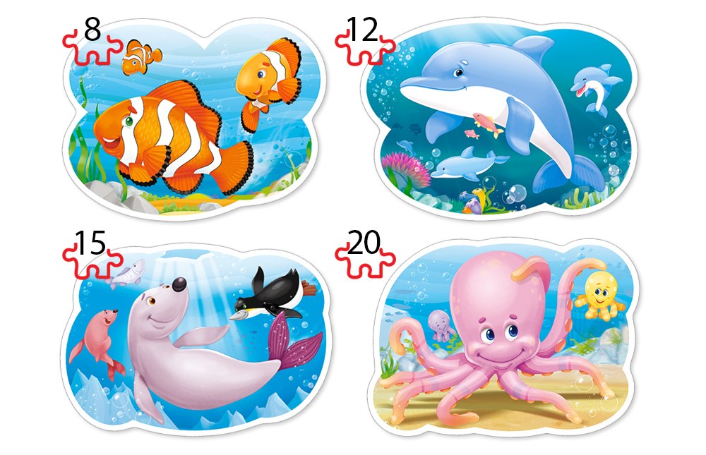 Underwater World - 8,12,15,20pc Shaped Jigsaw Puzzle By Castorland