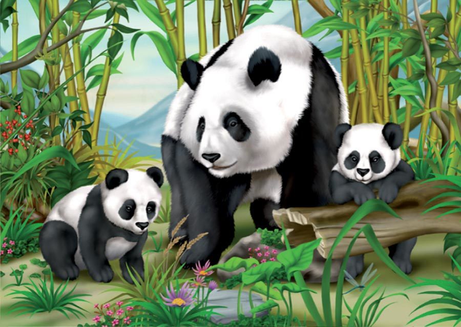 Panda Family - 24pc Jigsaw Puzzle by D-Toys