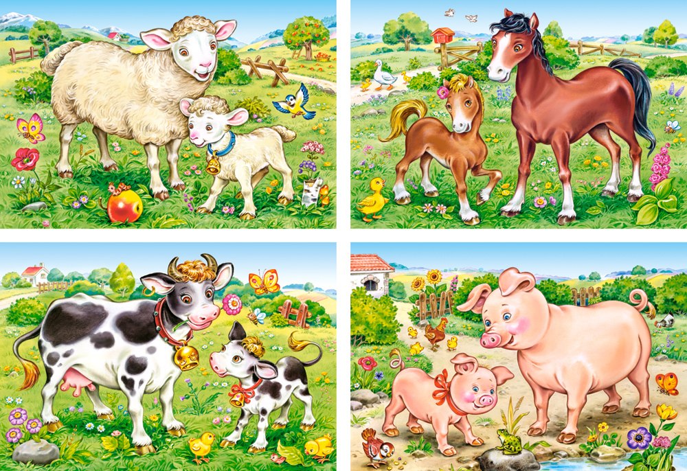 Animal Moms and Babies - 8,12,15,20pc Jigsaw Puzzle By Castorland