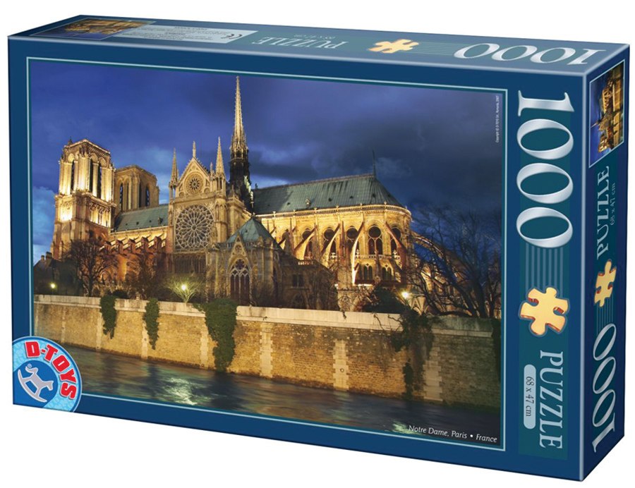 Notre Dame at Night  - 1000pc Jigsaw Puzzle by D-Toys