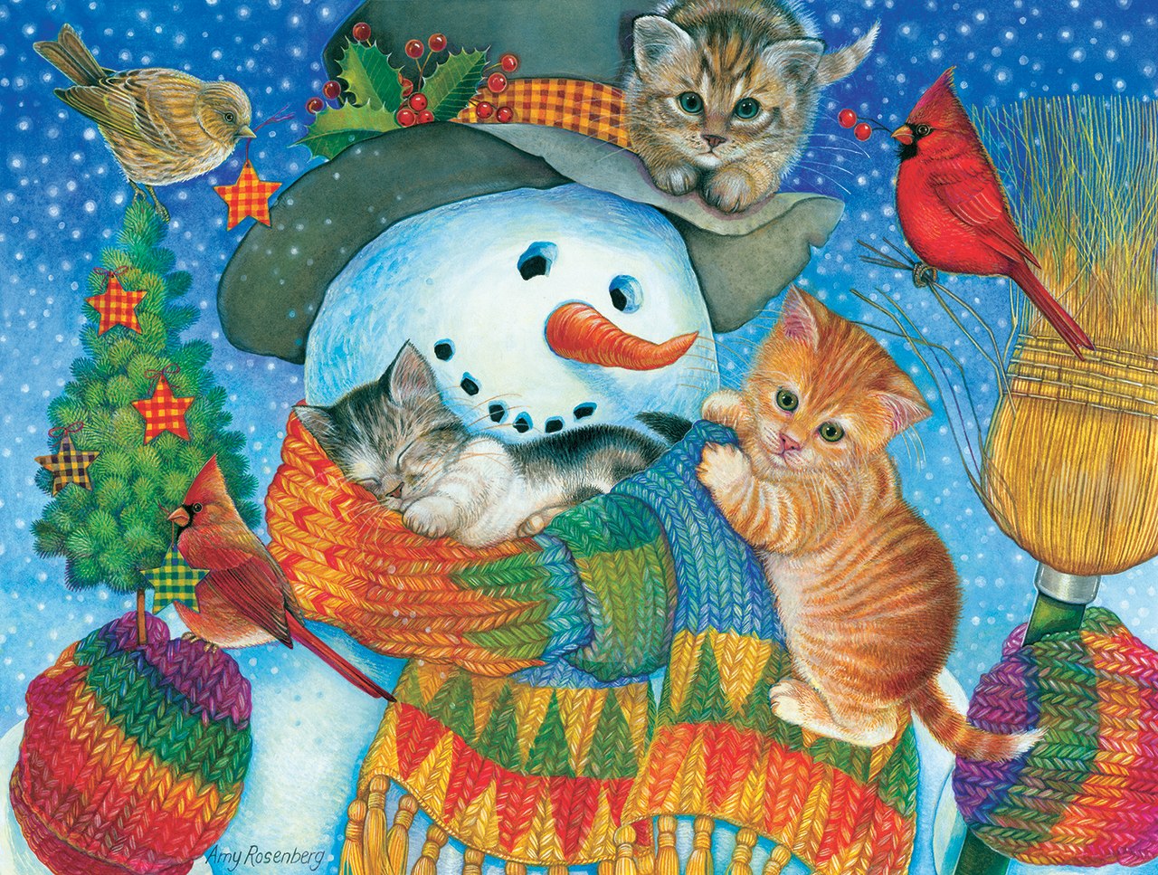 Snowman Cuddles - 500pc Jigsaw Puzzle by Sunsout  			  					NEW