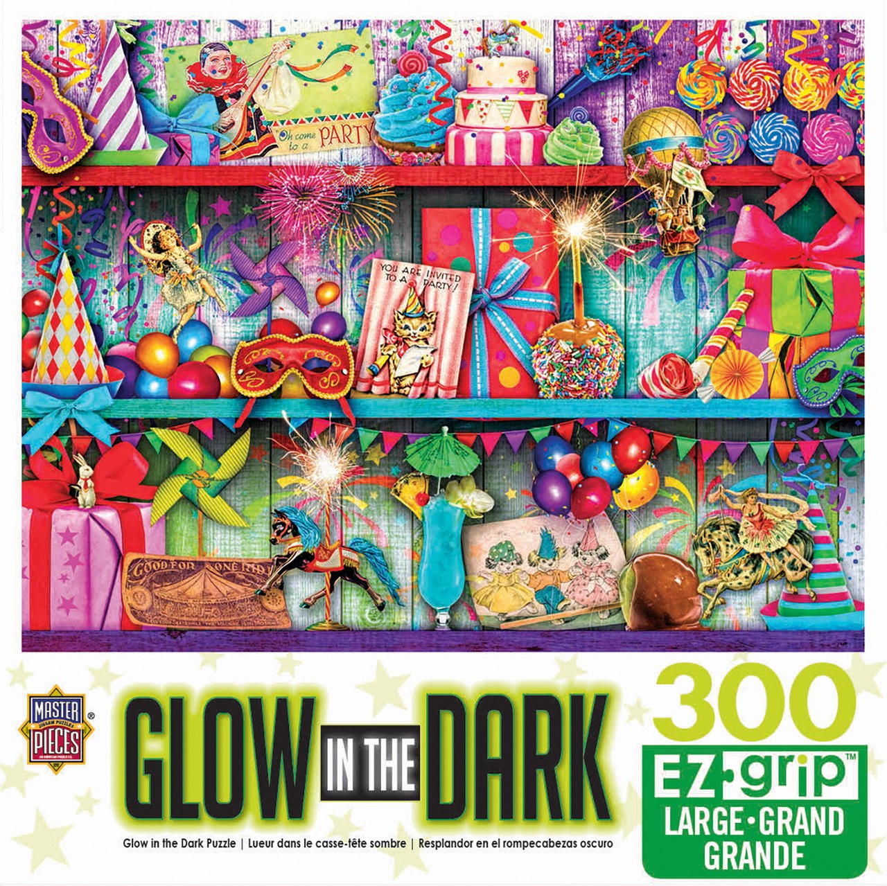 Glow In The Dark: Celebrate Good Times - 300pc EzGrip Jigsaw Puzzle by Masterpieces  			  					NEW - image 1