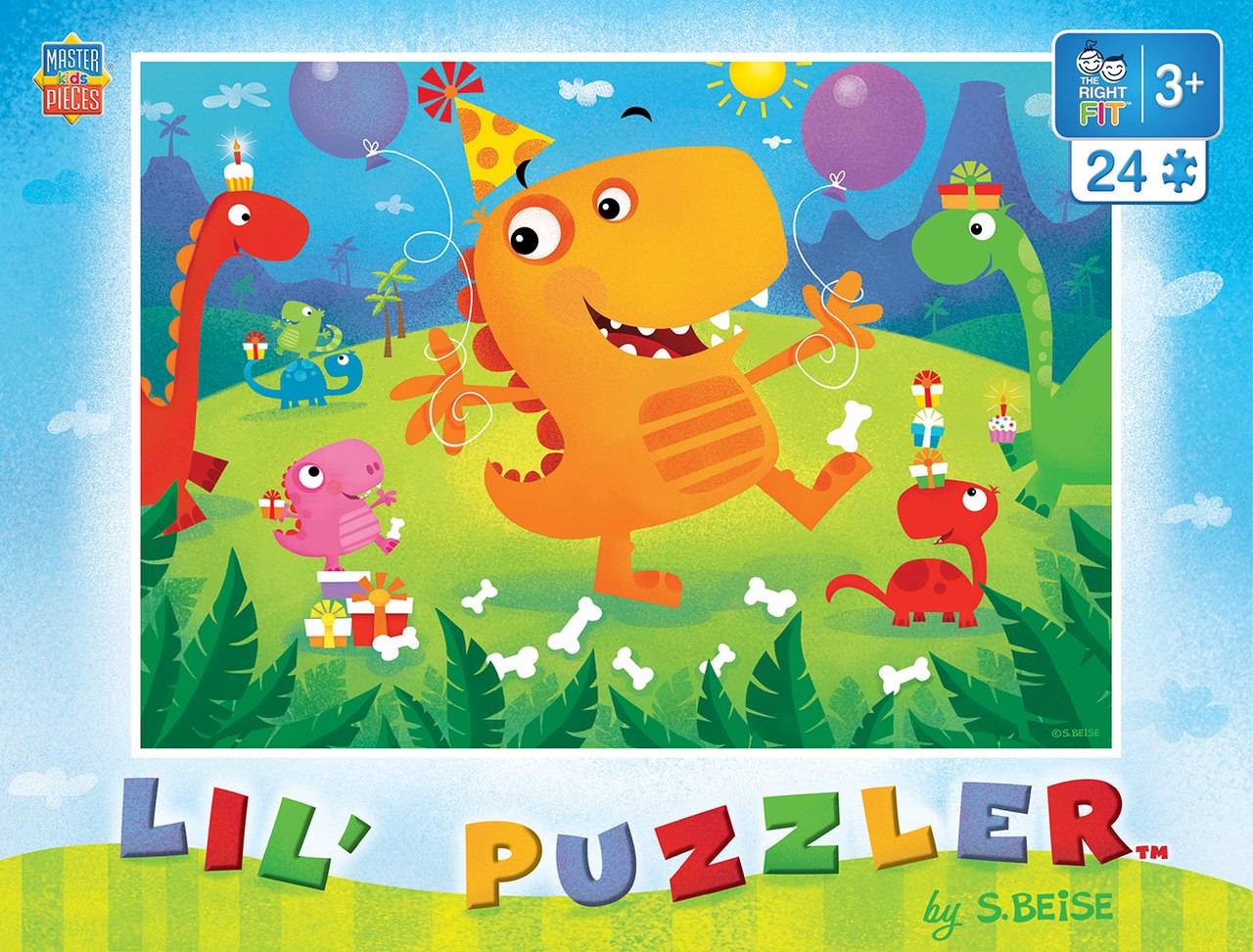 Lil Puzzler: Dino Party - 24pc Jigsaw Puzzle by Masterpieces  			  					NEW - image 1