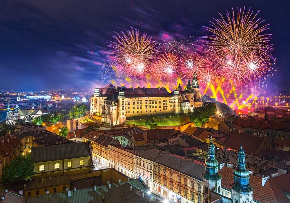 Fireworks over Wawel Castle, Poland - 500pc Jigsaw Puzzle by Castorland  			  					NEW