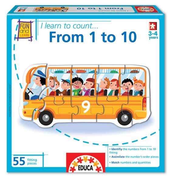 I Learn: From 1 to 10 - 55pc Jigsaw Puzzle by EDUCA