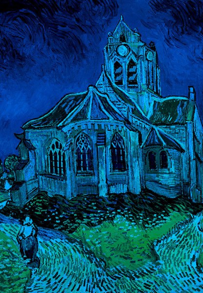 The Church at Auvers - 300pc Glow in the Dark Jigsaw Puzzle By Tomax - image 1