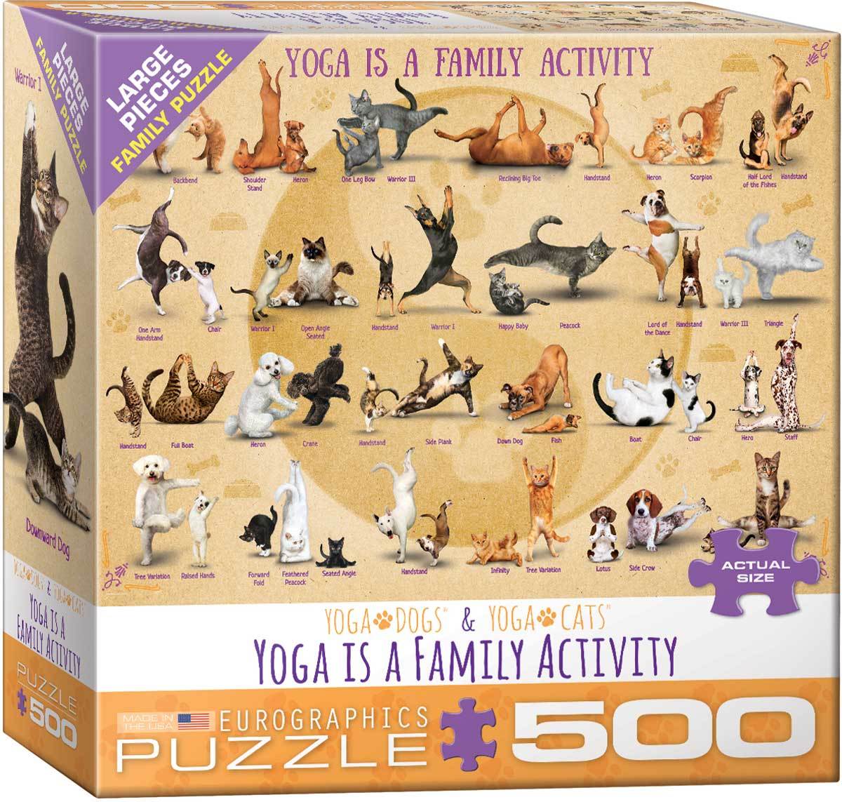 Yoga is a Family Activity - 500pc Jigsaw Puzzle by Eurographics  			  					NEW - image 1