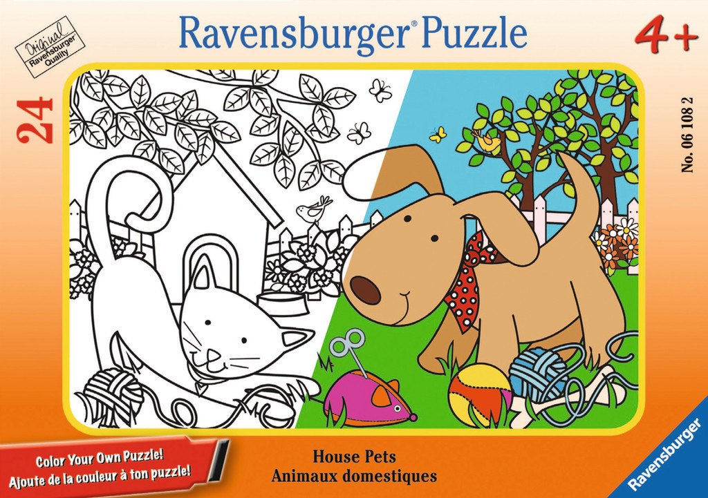House Pets - 24pc Color Your Own Mini Frame Puzzle by Ravensburger