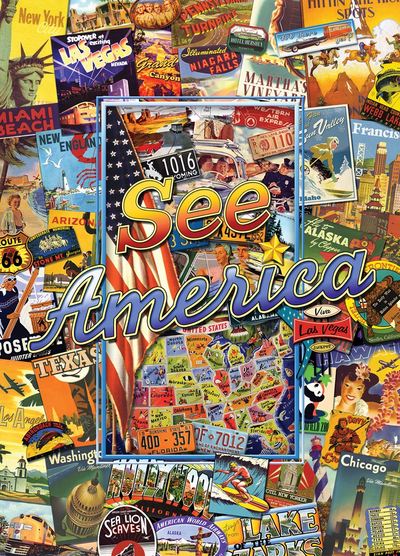 See America - 1000pc Suitcase Jigsaw Puzzle by Masterpieces