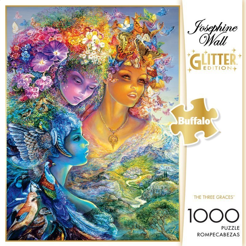 Josephine Wall: The Three Graces (Glitter Edition) - 1000pc Jigsaw Puzzle by Buffalo Games - image 1