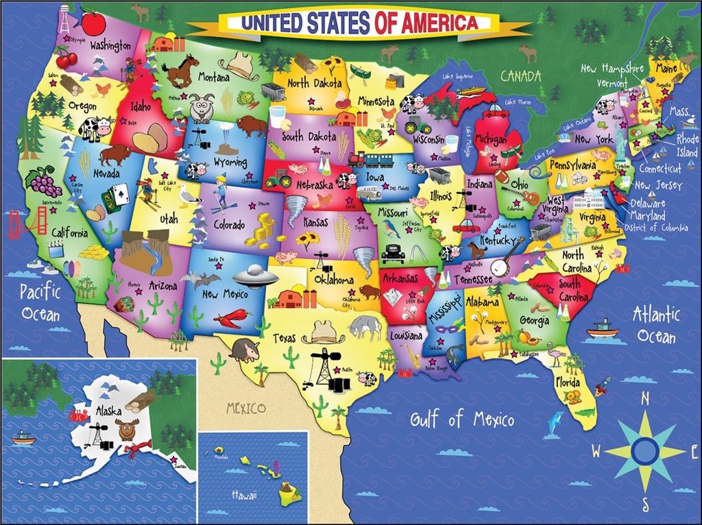 USA map - 300pc Jigsaw Puzzle by White Mountain